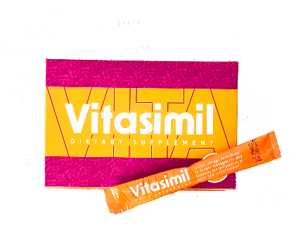 Caja de Vitasimil con fondo blanco.